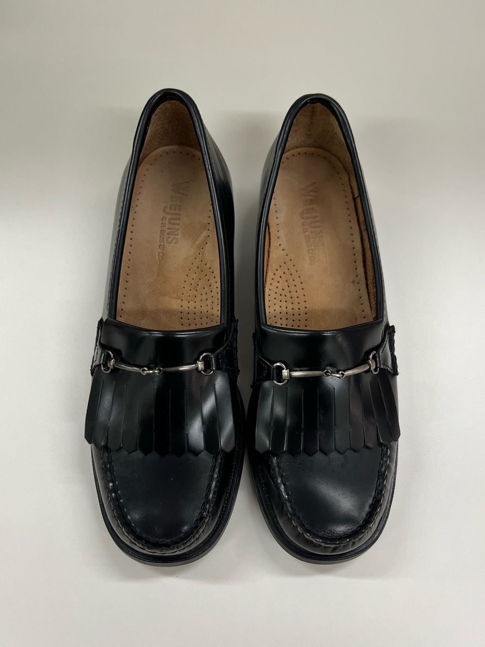 G.H. Bass Weejuns Kiltie Horsebit Penny Loafers Womens Size 7 Black Leather